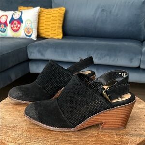 Sofft Black leather upper sling back mules Sz 9